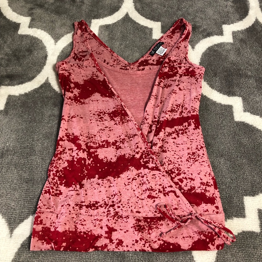 Self Esteem Blouse Womens medium Faux Wrap Tank Top Built In Vneck